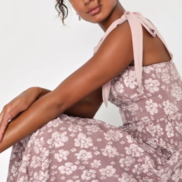 LULU's Floral Romantic Sexy Flowy Wedding Chic Casual Resort Europe Vacation - Picture 3 of 8